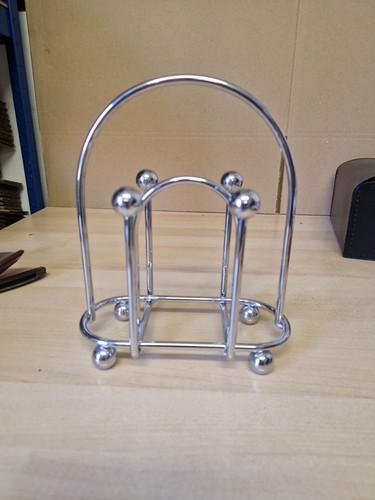 Vintage chrome metal napkin - chrome,