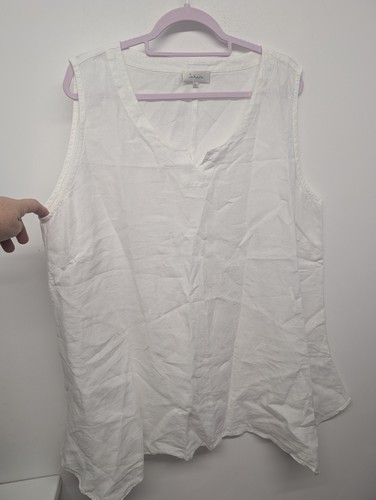 Sahara white linen sleeveless - white,