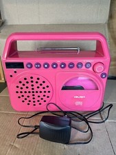 Bush Wave Pink CD AUX FM Radio Boombox Fully Working