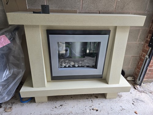 Cream coloured fireplace - cream,