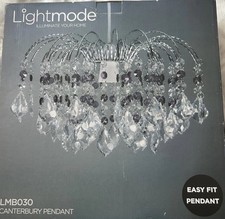 Luxury Ceiling Chandelier with crystal Pendants & plum beads