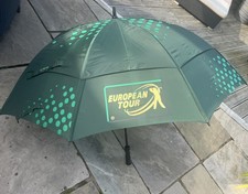 European Tour Two Layer Golf Umbrella Green Gust Buster D 52” Vintage Vgc
