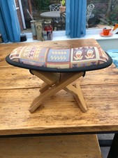 Vintage wooden meditation stool, aztec print from the Banana Chair Company