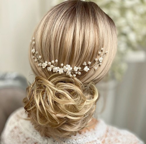 Confetti flower pearl hair - confetti,