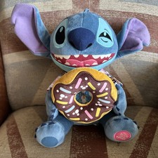 Disney Stitch Attacks Snacks Doughnut Medium Soft Plush Toy Rare Collectible