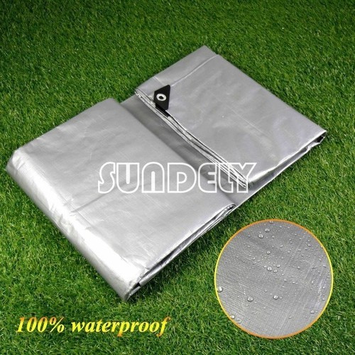 Silver tarpaulin tarp canvas - silver,