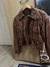 Guess Tan Leather Bomber