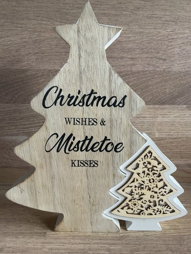Wooden standing christmas tree - christmas,