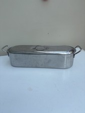 Salmon kettle fish poachfish poacher stainless steel 3 piece 18” x 6.5” Italian 