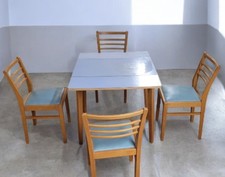 Retro Blue Formica Drop Leaf