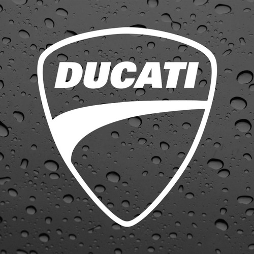 Ducati logo sticker white - x2,