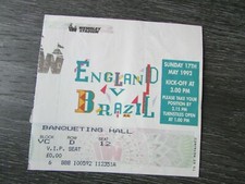 England v Brazil 1992 Friendly Football Match at Wembley VIP Seat Ticket