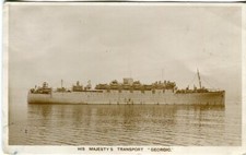 HM Transport 'Georgic' (1931) WWII Postcard  posted 1942 Forces air mail
