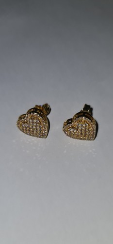 Gold plated heart zirconia - plated,