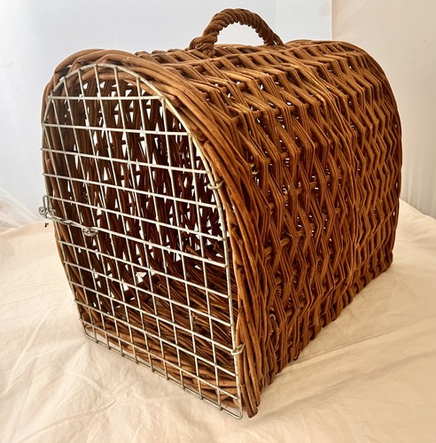 Vintage wicker pet - wicker, carrier
