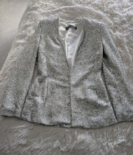 Zara Silver Sequin Blazer and Matching Shorts New Unworn 