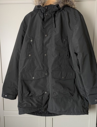 Mens maine grey hooded parka - mens,