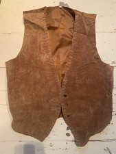 Suede Leather Waistcoat Western Style Cosplay Costume Unisex BLUF Size L
