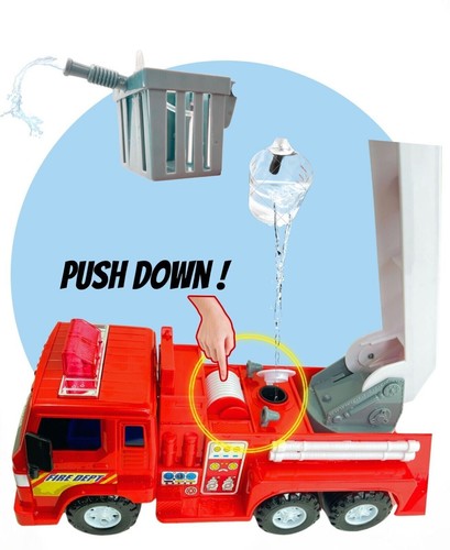 Fire engine spraying water - engine, water''