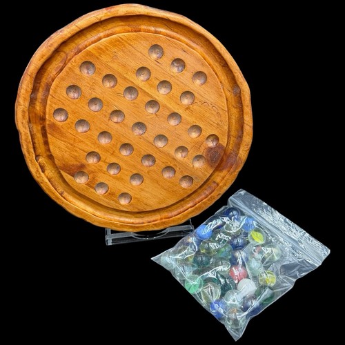 Vintage wood wooden solitaire - wood,