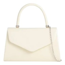 Women's Patent Plain Leather Shine Clutch Bag Handle Evening Party Prom Wedding