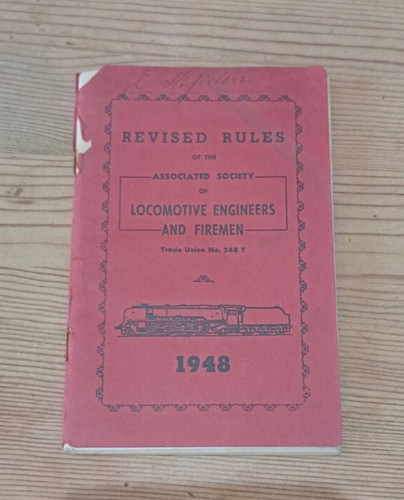 Aslef 1948 rule - book, british