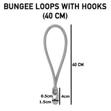 40cm Bungee Hook Loops Shock Cord Stretchy Securing Fasteners Straps Tarp Ties