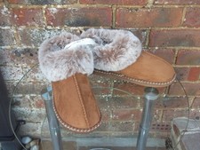 Fat Face faux tan suede Maia boot slipper mocassin fur lined 5-6