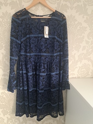 Blue patterned floral dress - blue,