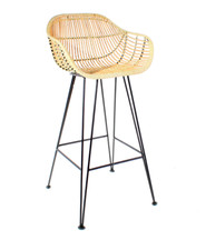 The Rattan Company, Java Natural Rattan Cane Bar Stool, 66cm Kitchen Island