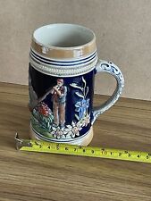 Vintage Wekara Beer Mug Germany Mountain Horn Player Hand Painted 5x4.5” Glazed
