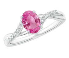 14k Solid Gold Pink Sapphire &