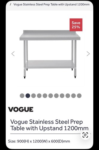 Vogue stainless steel prep - stainless,