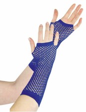 New Fingerless Fishnet Gloves 80s Accessories Fancy Dress 10+ Colours