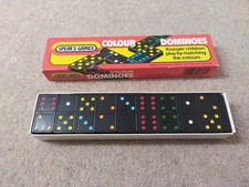 Spears Games Vintage Coloured Dominoes Set In Original Box