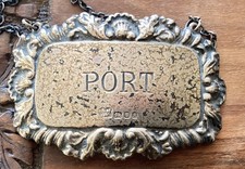 Vintage Birmingham Sterling Silver Port Label