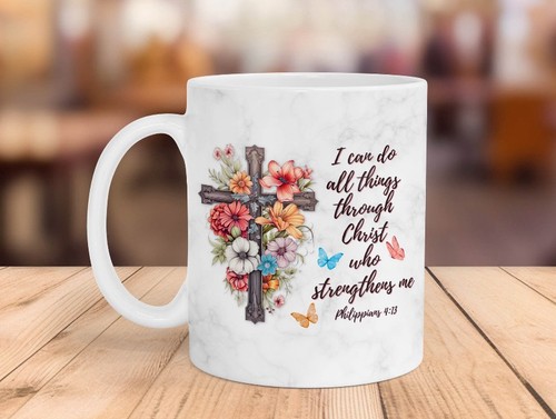Christian faith mug cross - christian,