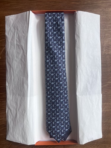 Hermes silk tie - hermes, blue