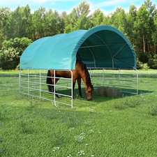 Livestock Tent PVC 3.7x3.7m Green  Canopy Animal Barn Shed Structure I2A6