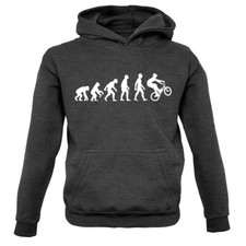 Evolution of Man BMX - Kids Hoodie Moto X Motocross Bike Cycling