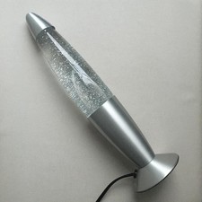 Silver Glitter Lava Lamp Night Light with Plug