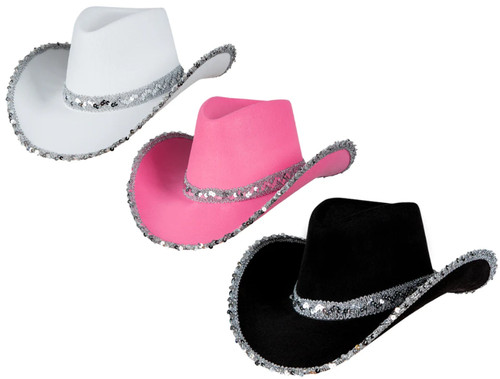 Sequin cowboy hat ladies - sequin,