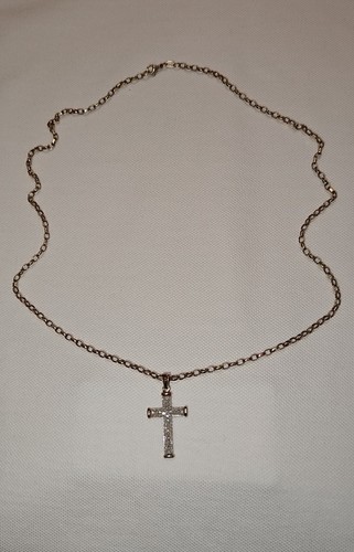 9ct gold cross - gold,