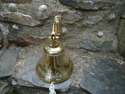 Ships brass bell with - ships,