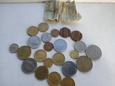 Old Foreign Coins Plus Two Telephone Tokens