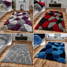 LARGE THICK SOFT 3D TEXTURED PILE PEBBLE STEPPING STONES NOBLE HOUSE RUG NH 5858