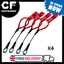 4pcs - Wire Tow Strap Loop MSUK MSA Race Track Car Rally Tow Eye Motorsport