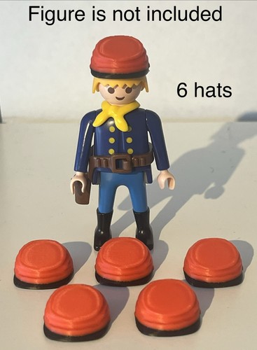 Printed red hats - 6, for