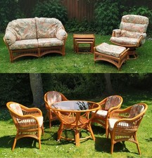 Cane Furniture Set: 2-seater
