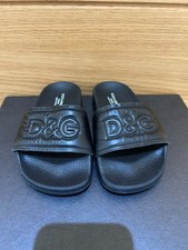 Dolce Gabbana D&G Boys Slides Size Uk KIDS 11/11.5 EU 29/30 Black Flip Flops VGC